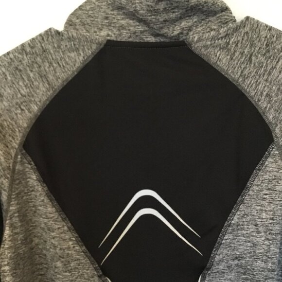 Green Layer "Giant Race" Quarter Zip Pullover Running Sweatshirt Sz Small Gray - Picture 7 of 9